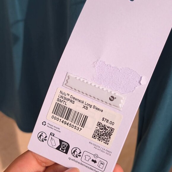 Lululemon Wundermost Ultra-Soft Nulu Crewneck Long-Sleeve Shirt- Brand new - Picture 7 of 7